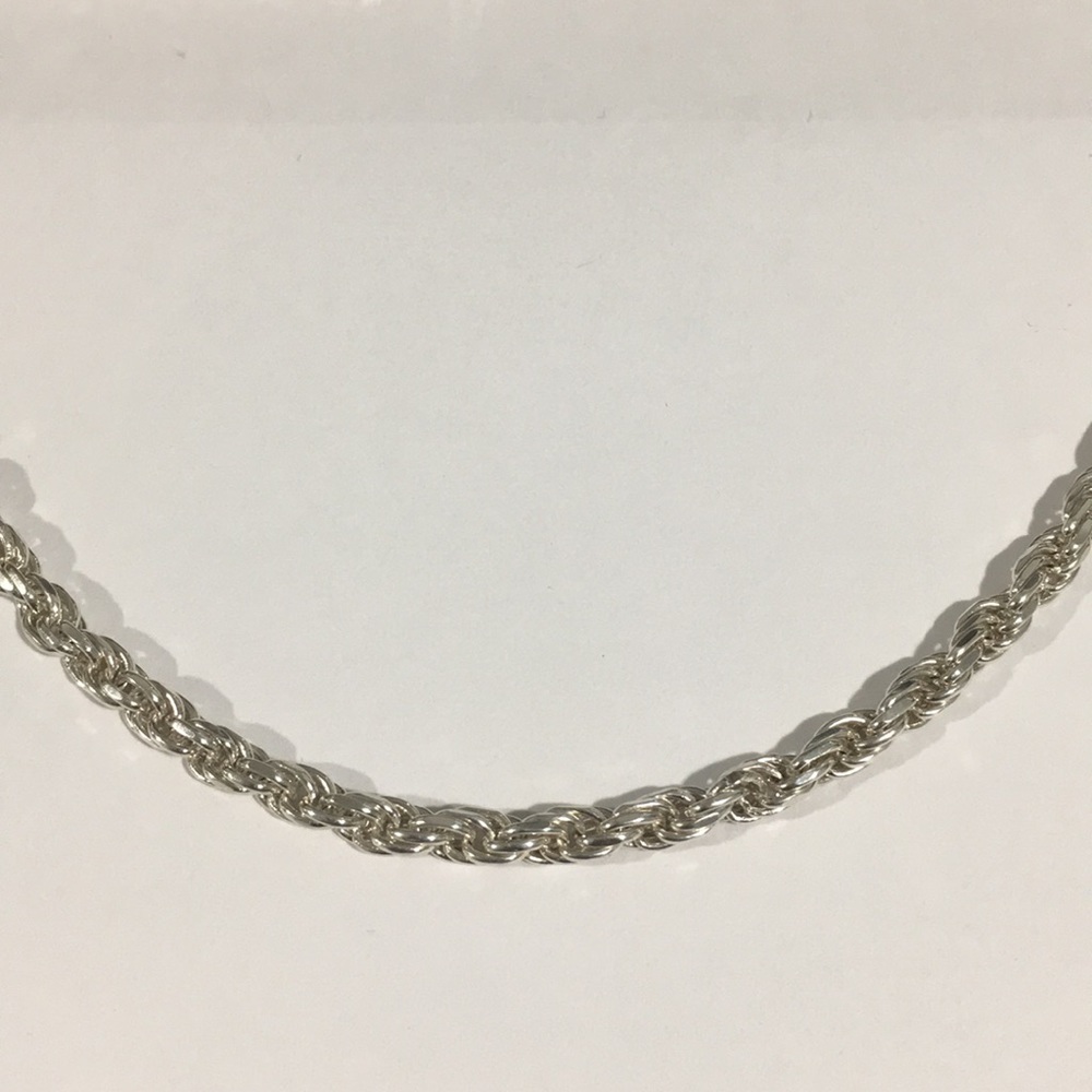Sterling Silver 925 Rolo Necklace Chain 22"